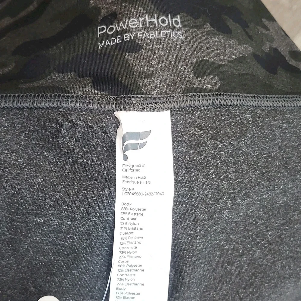 Fabletics On The Go High Waisted Legging Charcoal Camo Size M MSRP 84.95 - Picture 9 of 9